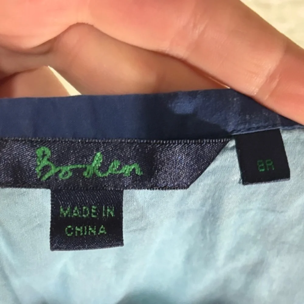 Boden Blue Floral A-Line Skirt 100% cotton skirt and lining - Picture 2 of 6